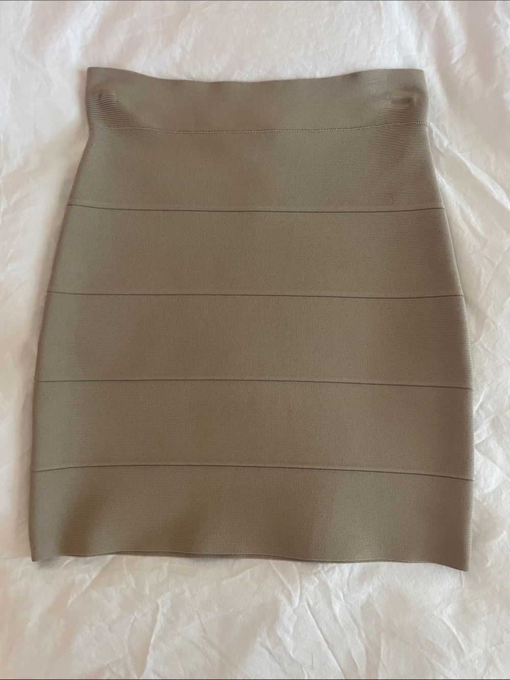 BCBGMaxAzria Taupe Bandage Pencil Skirt